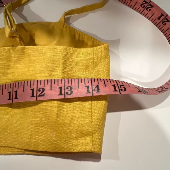 Reformation linen cropped tank mustard yellow new no tags - Picture 7 of 9